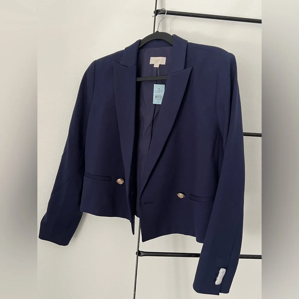 LOFT Petite Modern Double Breasted Blazer - Picture 2 of 12